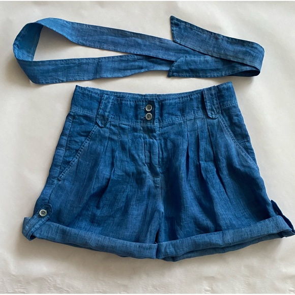 120% LINO Pants - NWT Auth 120% LINO linen SHORTS/ Bermuda shorts sz S/6-8/ US-42 ITALY